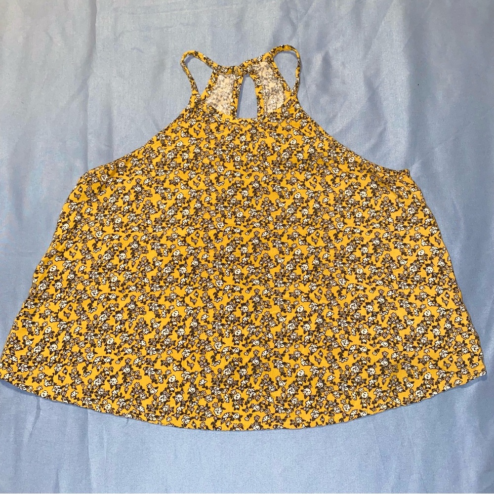 Wet Seal Yellow Boxy Cut Out Tank Top
